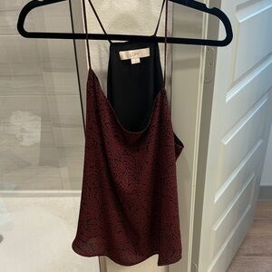 LOFT Burgundy and Black Camisole